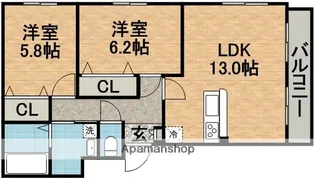 グラスミア・K【1階】の間取り
