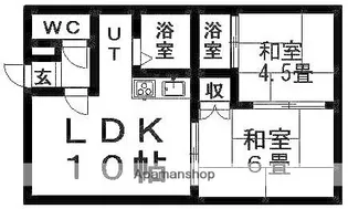 リバーハイツ【203号室】の間取り