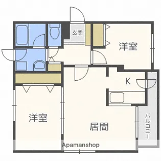 センティード北郷【1階】の間取り