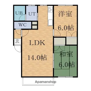 コーポしずかC【206号室】の間取り