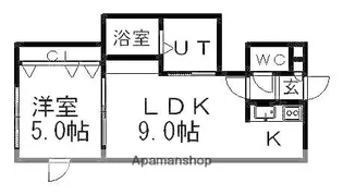 アレス菊水【3階】の間取り
