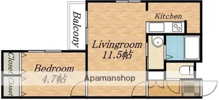 コムズ中の島【303号室】の間取り