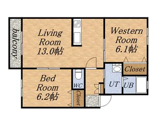 グリーンパークB【201号室】の間取り