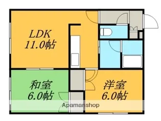 LOUVRE豊平(ルーヴル豊平)【3階】の間取り