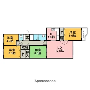 エクセレント月寒【202号室】の間取り
