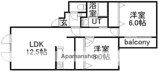 サントアリオデ本通南【302号室】の間取り