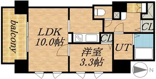 UURコート札幌北三条【9階】の間取り