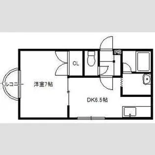 ハイエスト中の島【2階】の間取り