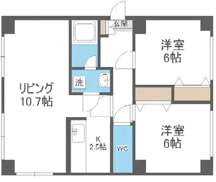 サンゴールド平和【302号室】の間取り