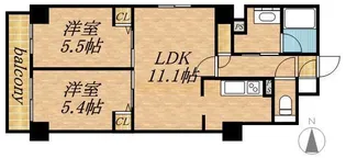 ビッグパレス南6条【5階】の間取り
