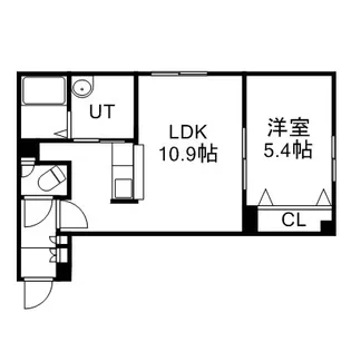 グランメール美園6ー3【4階】の間取り