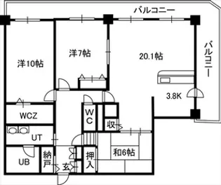 PRIME URBAN札幌 RIVER FRONT【02905号室】の間取り