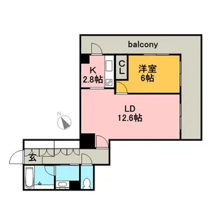 PRIME URBAN札幌 RIVER FRONT【00401号室】の間取り