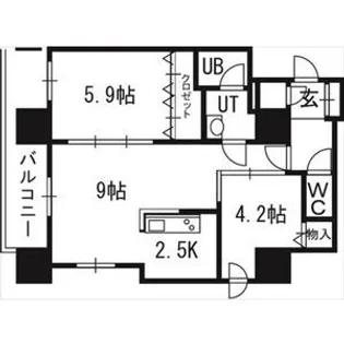 クレジデンス札幌・南4条【01301号室】の間取り