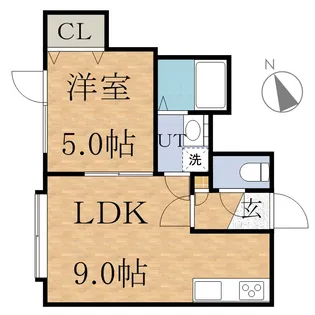 ハピネス厚別東【206号室】の間取り