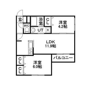 アルバミュウ【202号室】の間取り