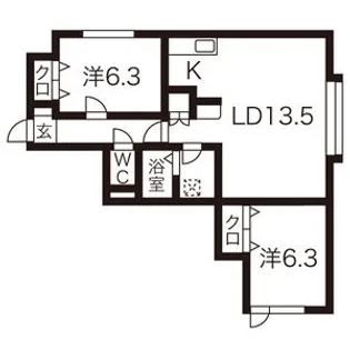 メゾン アヴェニュー アヌ【2階】の間取り