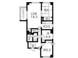 白南ハイツⅡ【303号室】の間取り