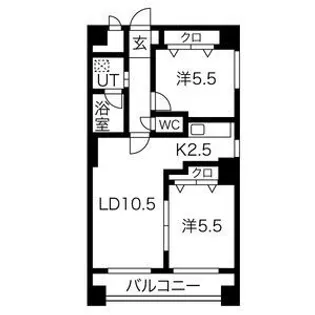 ラフィネ豊平【6階】の間取り
