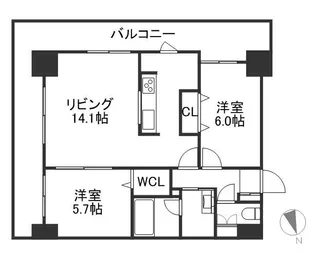 第10旭レジデンス【8階】の間取り