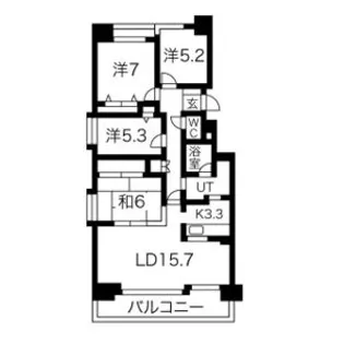リーベンデール月寒中央【3階】の間取り