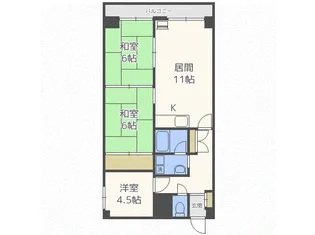 イプシロン厚別【4階】の間取り