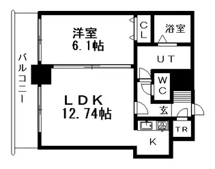 ティアラタワー中島倶楽部【13階】の間取り