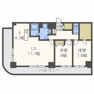ティアラタワー中島倶楽部(Ⅰ−Ⅳ)【3505号室】の間取り