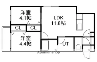 ファランドール美園【1階】の間取り