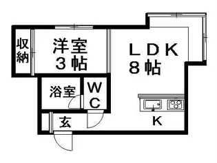 スクエアーコテージ【205号室】の間取り