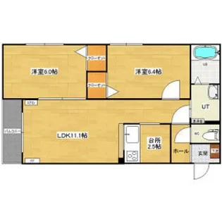 LICHERES美園【1階】の間取り