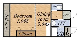 1DKの間取り画像