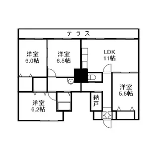 上町パークハイツ【3階】の間取り
