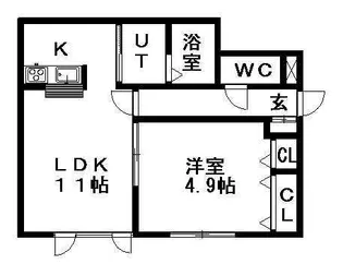HIGH STAGE 学園前【0201号室】の間取り