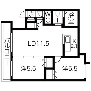 ブランシャール 南郷通12【3階】の間取り