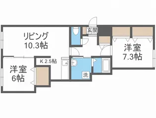 グランディオス月寒東【3階】の間取り