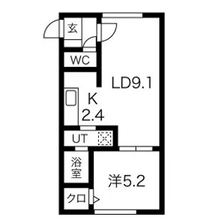 パインハート中の島【4階】の間取り