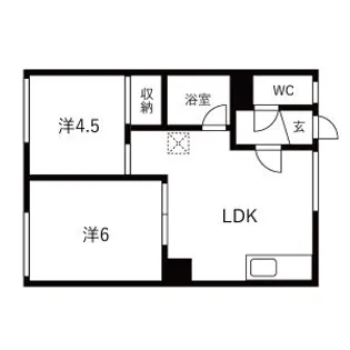 元町グリーンハイツ(1,2号室)【202号室】の間取り