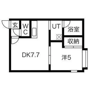 シングルコート水車町【208号室】の間取り