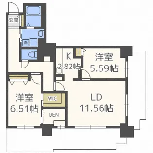 パシフィックタワー札幌【27階】の間取り
