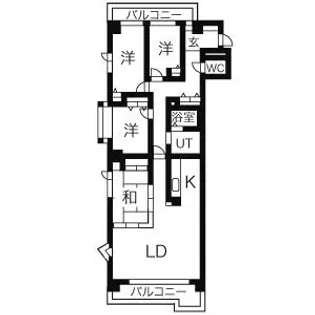 アクロビュー山鼻【3階】の間取り