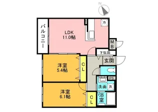 CLOVER大谷地【303号室】の間取り