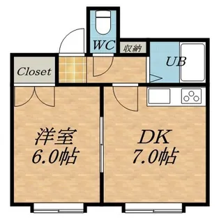 フロスティ中央B【00102号室】の間取り