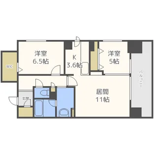 デュオヒルズ札幌MID【503号室】の間取り