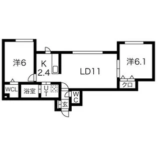 ヴァンベール羊ヶ丘【2階】の間取り