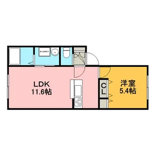 グローリー菊水上町【1階】の間取り
