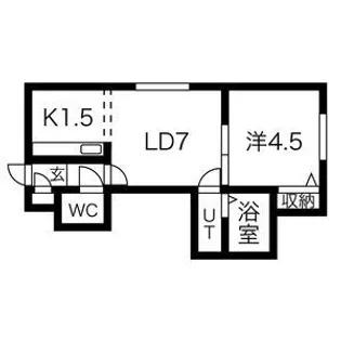 ジュネスコート旭町 弐番館【101号室】の間取り