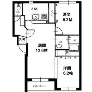 グランディオスⅡ【2階】の間取り