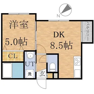 グランディール南郷13【406号室】の間取り