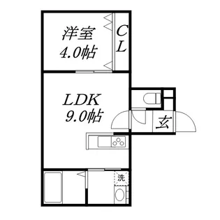 グランディール学園前【402号室】の間取り